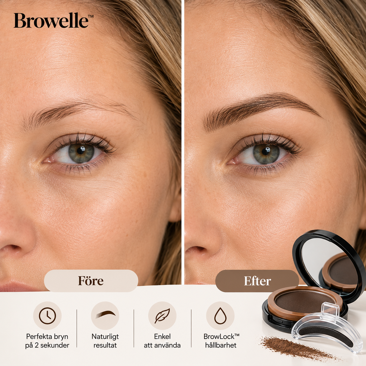 Browelle™ Brynstämpelset – perfekta bryn på 2 sekunder